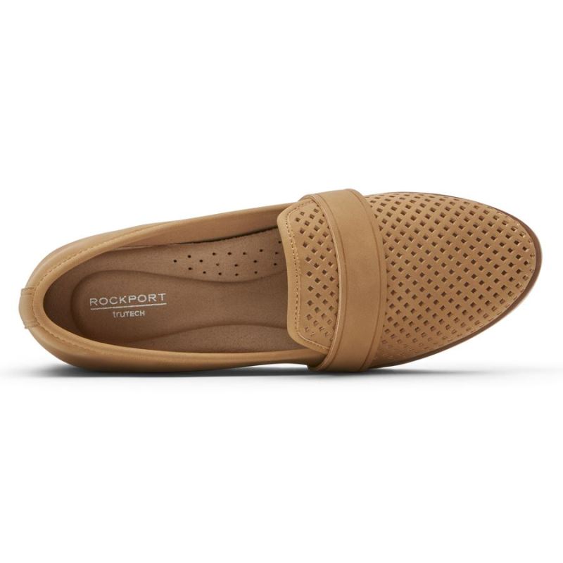 ROCKPORT - WOMEN'S STACIE PERFORATED LOAFER-HONEY