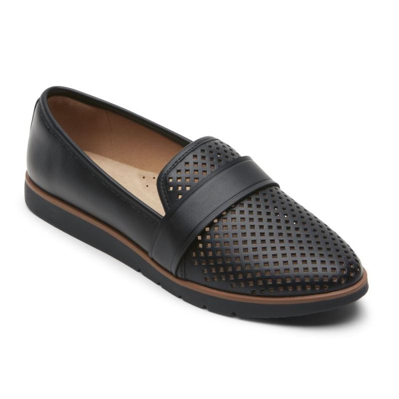 ROCKPORT - WOMEN'S STACIE PERFORATED LOAFER-BLACK