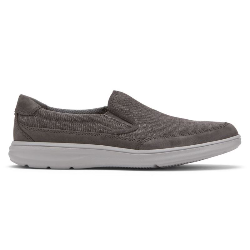 ROCKPORT - MEN'S BECKWITH SLIP-ON-MAGNET GREY CANVAS/NUBUCK