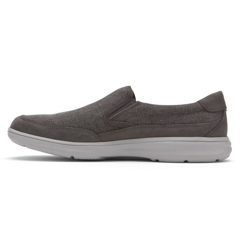 ROCKPORT - MEN'S BECKWITH SLIP-ON-MAGNET GREY CANVAS/NUBUCK