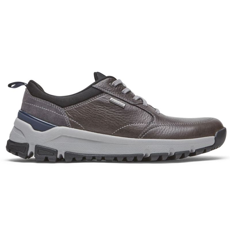 ROCKPORT - MEN'S GLASTONBURY UBAL-WATERPROOF-STEEL GREY LEATHER/SUEDE