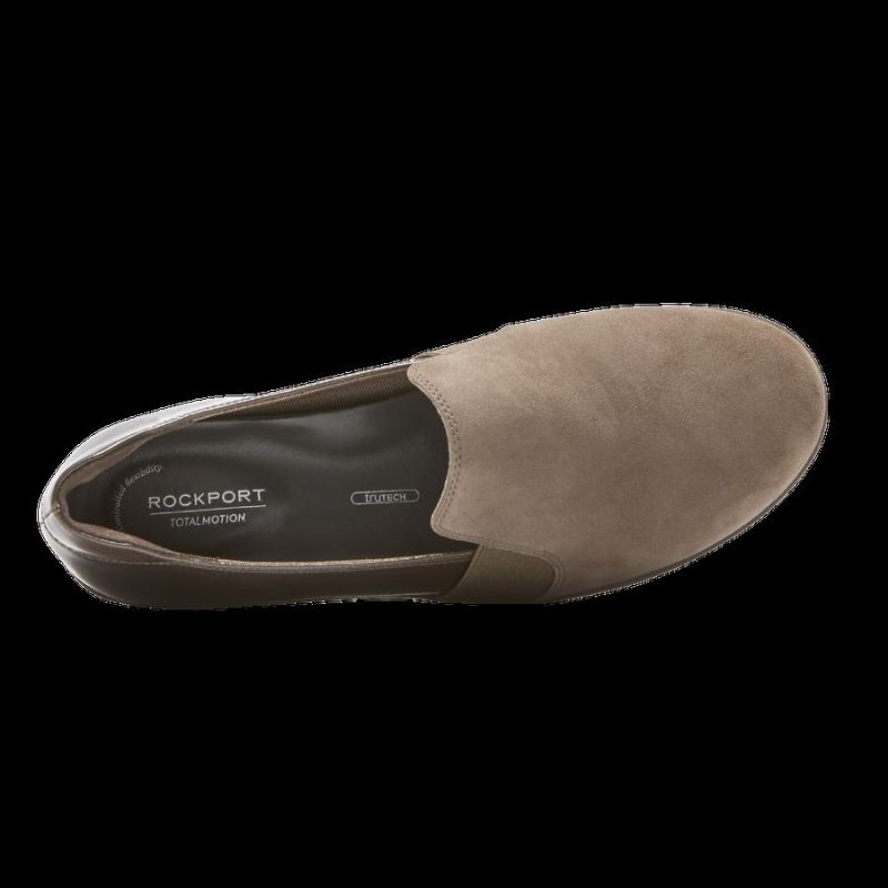 ROCKPORT - TRUFLEX CHENOLE SLIP-ON-OLIVE GREY SUEDE