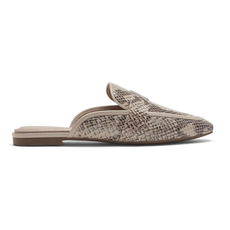 ROCKPORT - WOMEN'S TOTAL MOTION LAYLANI SLIDE LOAFER-TAUPE SNAKESKIN