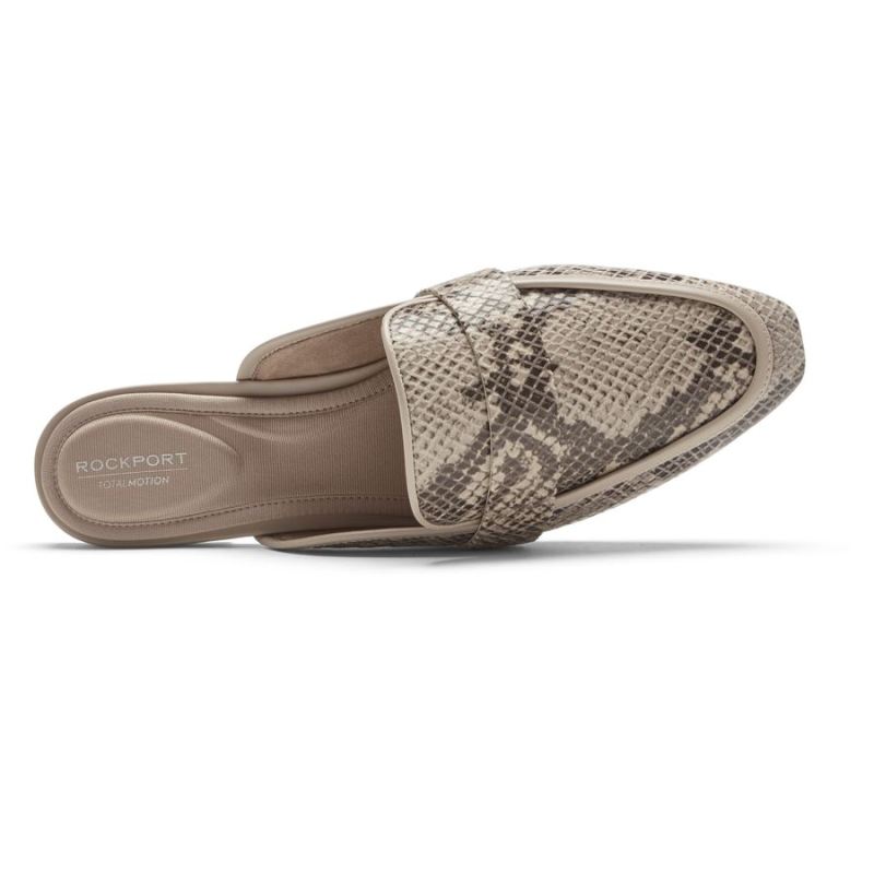 ROCKPORT - WOMEN'S TOTAL MOTION LAYLANI SLIDE LOAFER-TAUPE SNAKESKIN