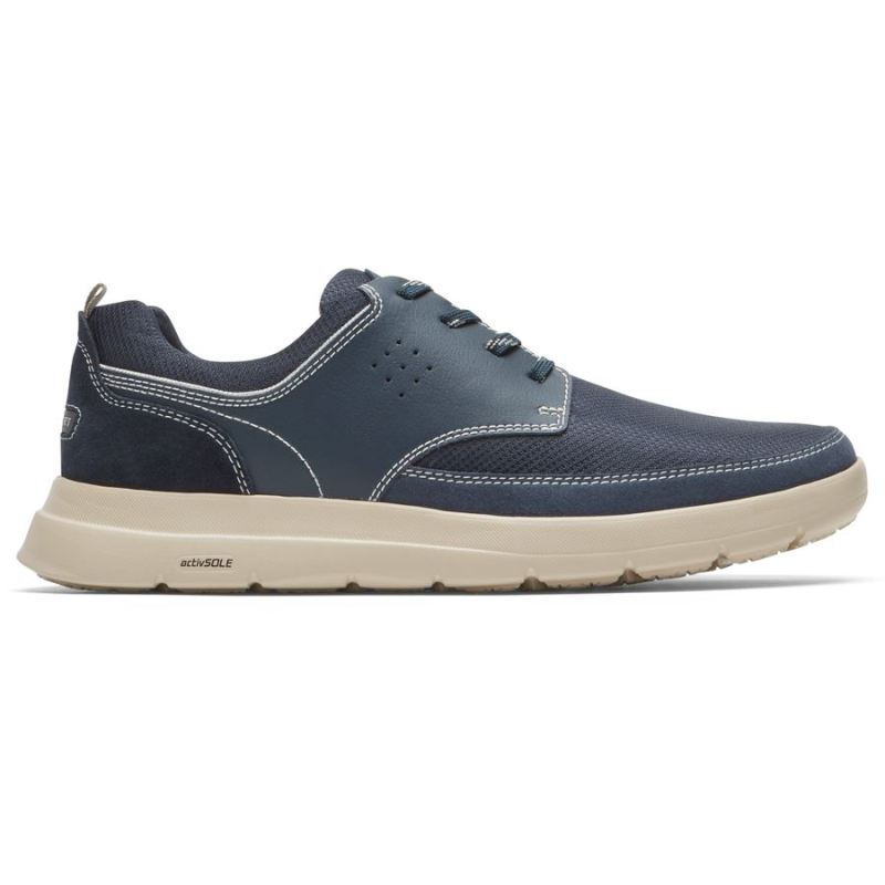 ROCKPORT - MEN'S TRUFLEX CAYDEN PLAIN TOE SNEAKER-NEW DRESS BLUES LEATHER