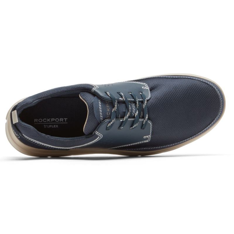 ROCKPORT - MEN'S TRUFLEX CAYDEN PLAIN TOE SNEAKER-NEW DRESS BLUES LEATHER