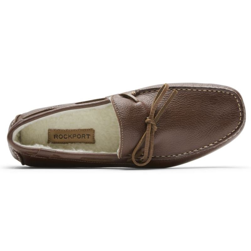 ROCKPORT - MEN'S RHYDER TIE SLIPPER-Mahogany