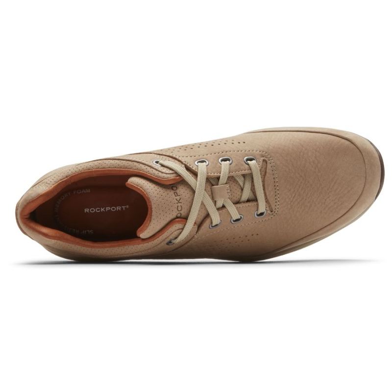 ROCKPORT - MEN'S EDGE HILL 2 PLAIN TOE-ROCKSAND NUBUCK