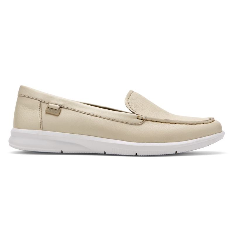 ROCKPORT - WOMEN'S AYVA WASHABLE LOAFER-VANILLA WASHABLE LEATHER