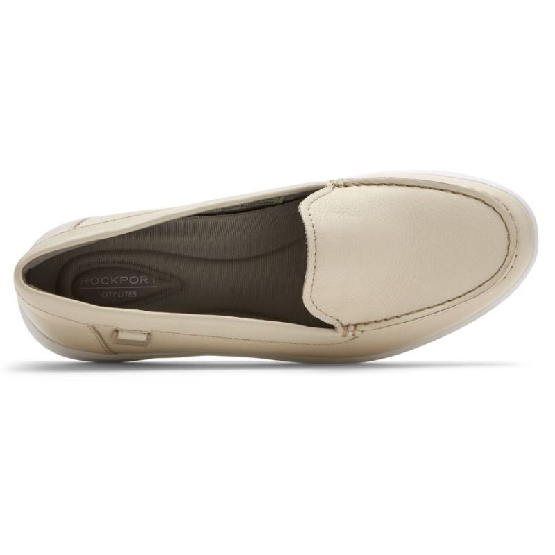 ROCKPORT - WOMEN'S AYVA WASHABLE LOAFER-VANILLA WASHABLE LEATHER