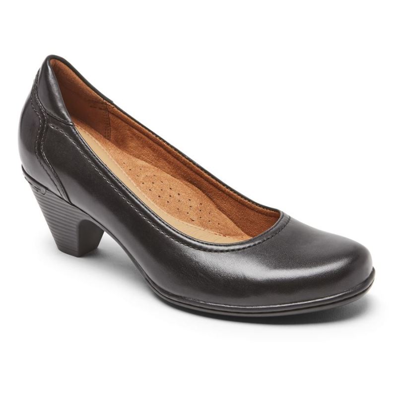 ROCKPORT - WOMEN'S COBB HILL ADALINE HEEL-BLACK LEATHER