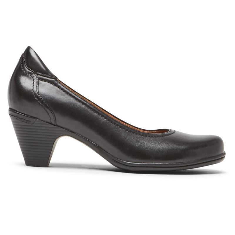 ROCKPORT - WOMEN'S COBB HILL ADALINE HEEL-BLACK LEATHER