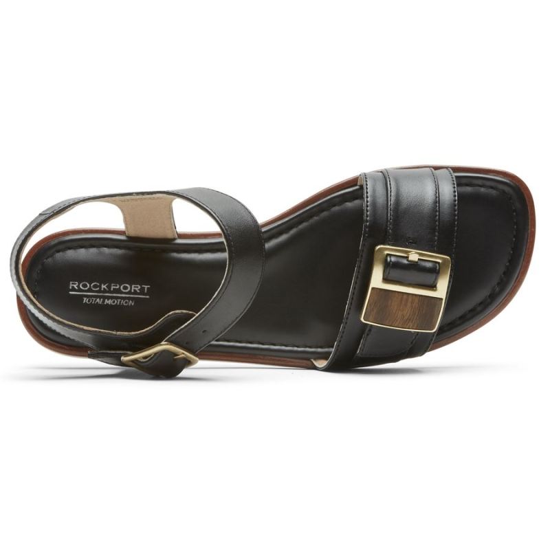 ROCKPORT - WOMEN'S TOTAL MOTION ZADIE BUCKLE SANDAL-BLACK