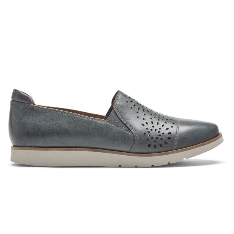 ROCKPORT - WOMEN'S COBB HILL LACI TWIN-GORE SLIP-ON-TEAL LEATHER