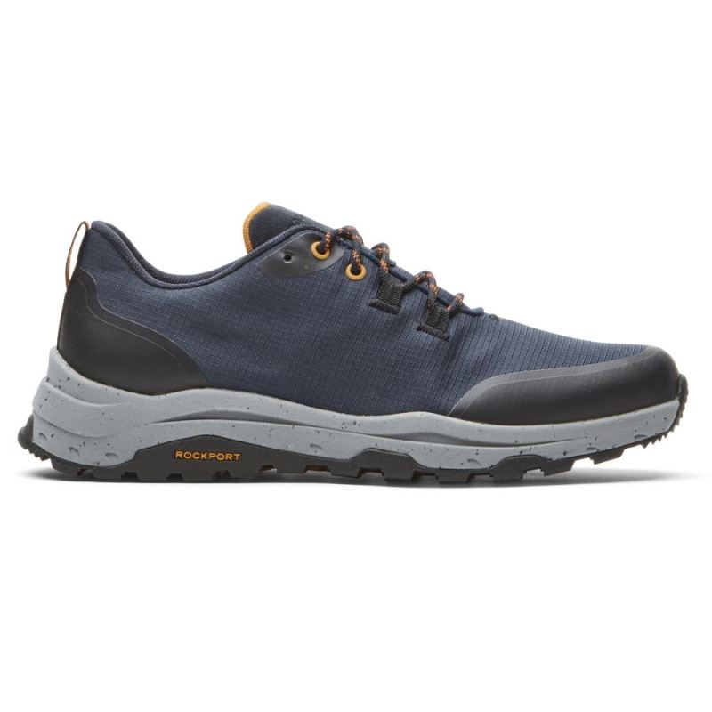 ROCKPORT - MEN'S XCS PATHWAY WATERPROOF SPORT OXFORD-NEW DRESS BLUES RIPSTOP POLYES