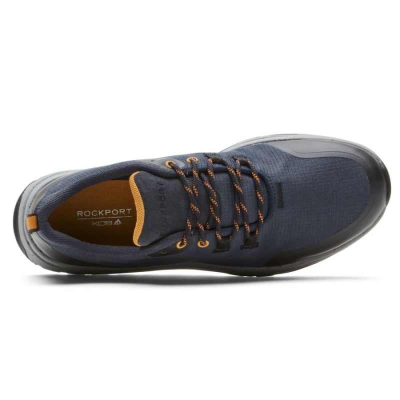 ROCKPORT - MEN'S XCS PATHWAY WATERPROOF SPORT OXFORD-NEW DRESS BLUES RIPSTOP POLYES