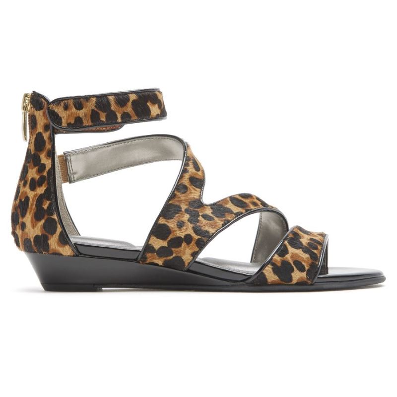 ROCKPORT - TOTAL MOTION ZANDRA STRAPPY SANDAL-TAN LEOPARD