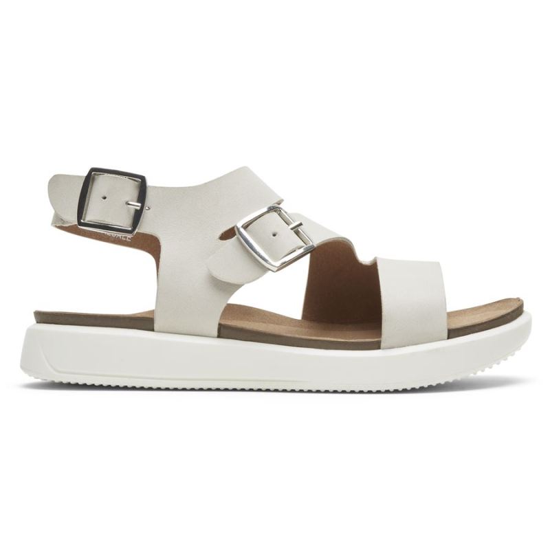 ROCKPORT - WOMEN'S KELLS BAY ASYMMETRICAL SANDAL-LIGHT GREY