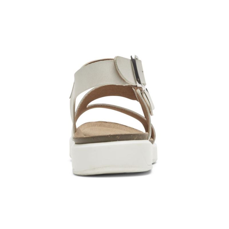 ROCKPORT - WOMEN'S KELLS BAY ASYMMETRICAL SANDAL-LIGHT GREY