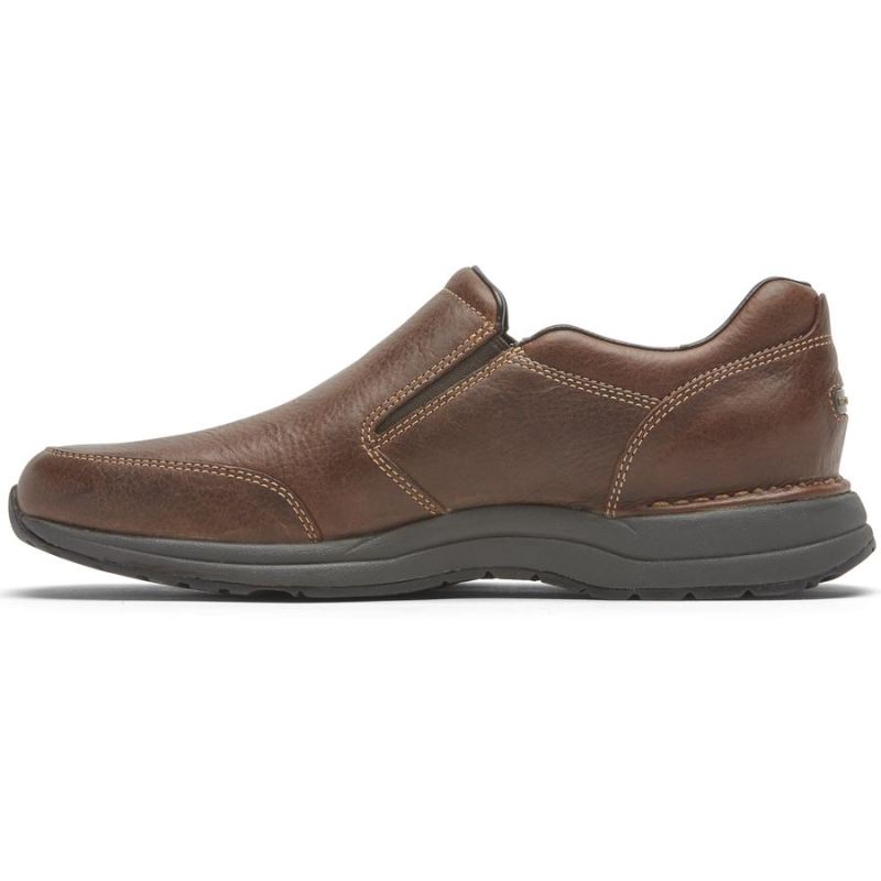 ROCKPORT - MEN'S EDGE HILL 2 DOUBLE GORE SLIP-ON-LIGHT BROWN