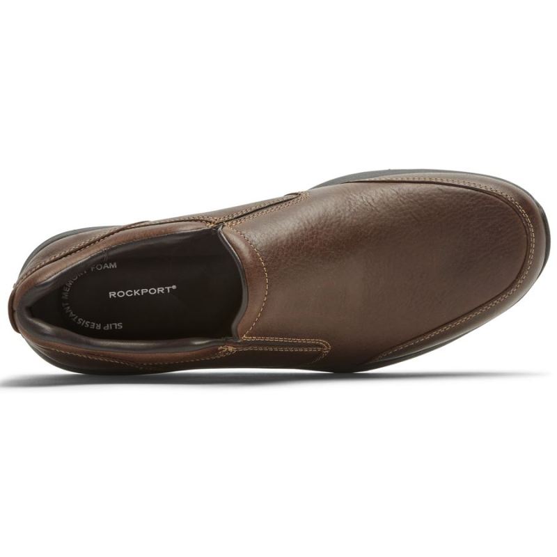 ROCKPORT - MEN'S EDGE HILL 2 DOUBLE GORE SLIP-ON-LIGHT BROWN