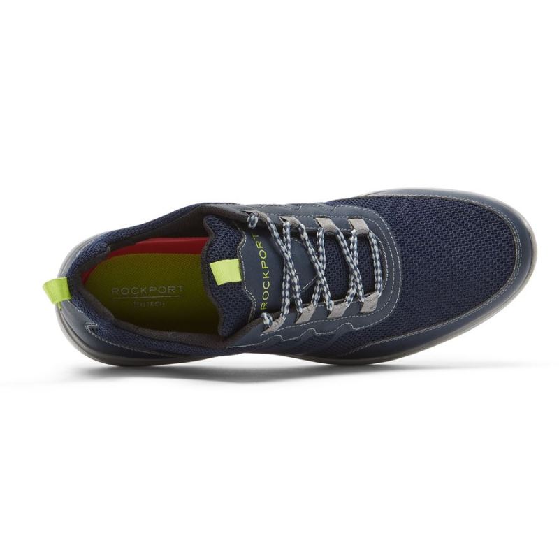 ROCKPORT - MEN'S METRO PATH GHILLIE SNEAKER-NAVY MESH