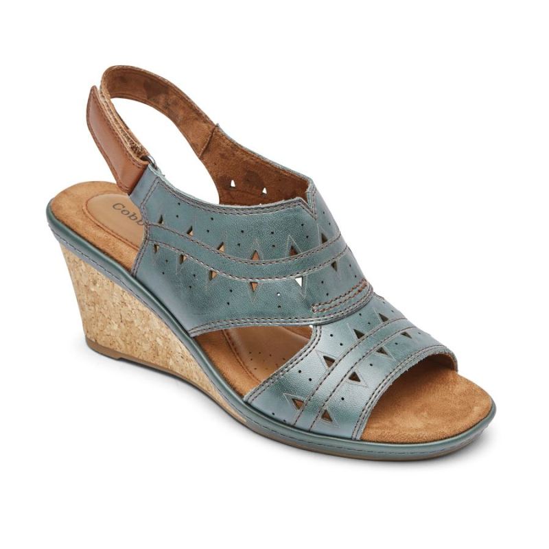 ROCKPORT - WOMEN'S COBB HILL JANNA PERFORATED SLINGBACK-TEAL