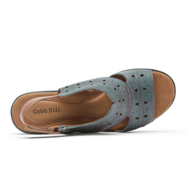 ROCKPORT - WOMEN'S COBB HILL JANNA PERFORATED SLINGBACK-TEAL