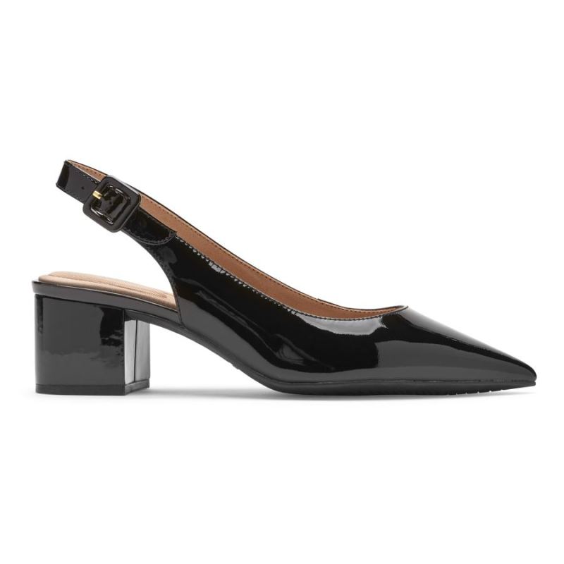 ROCKPORT - WOMEN'S TOTAL MOTION NOELLE SLINGBACK HEEL-BLACK PATENT