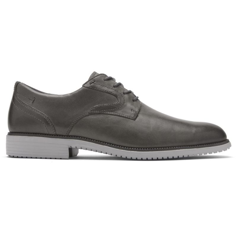 ROCKPORT - MEN'S TOTAL MOTION DRESSPORT PLAIN TOE OXFORD-STEEL GREY