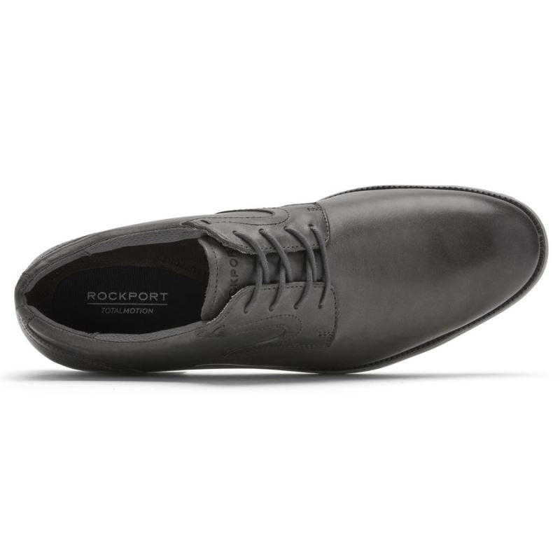 ROCKPORT - MEN'S TOTAL MOTION DRESSPORT PLAIN TOE OXFORD-STEEL GREY