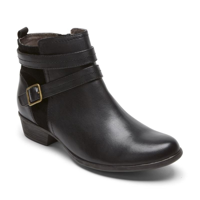 ROCKPORT - WOMEN'S CARLY STRAP BOOT-BLACK