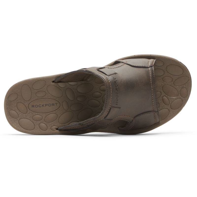 ROCKPORT - MEN'S HAYES SLIDE SANDAL-BROWN