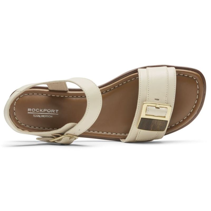 ROCKPORT - WOMEN'S TOTAL MOTION ZADIE BUCKLE SANDAL-VANILLA