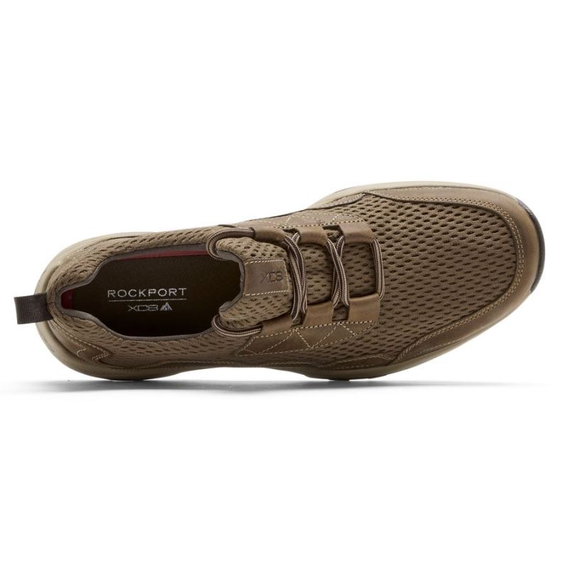 ROCKPORT - MEN'S XCS SPRUCE PEAK SLIP-ON SNEAKER-BOSTON TAN LEATHER MESH