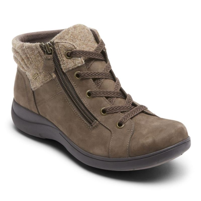 ROCKPORT - WOMEN'S REV STRIDARC WATERPROOF LOW BOOT-STONE