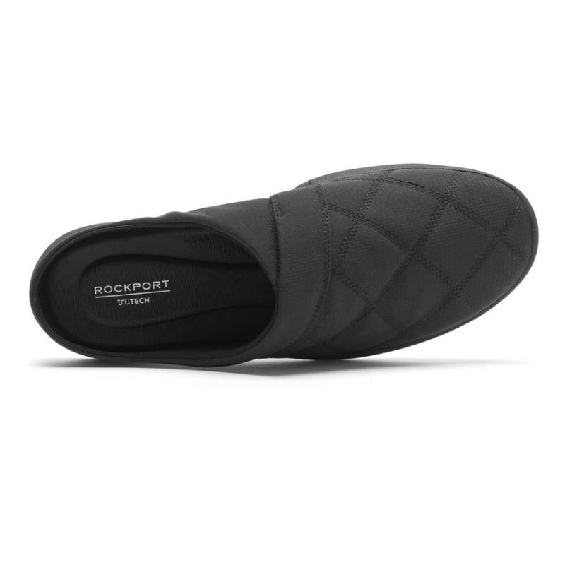 ROCKPORT - WOMEN'S JAIME WASHABLE MULE-BLACK QUILTED