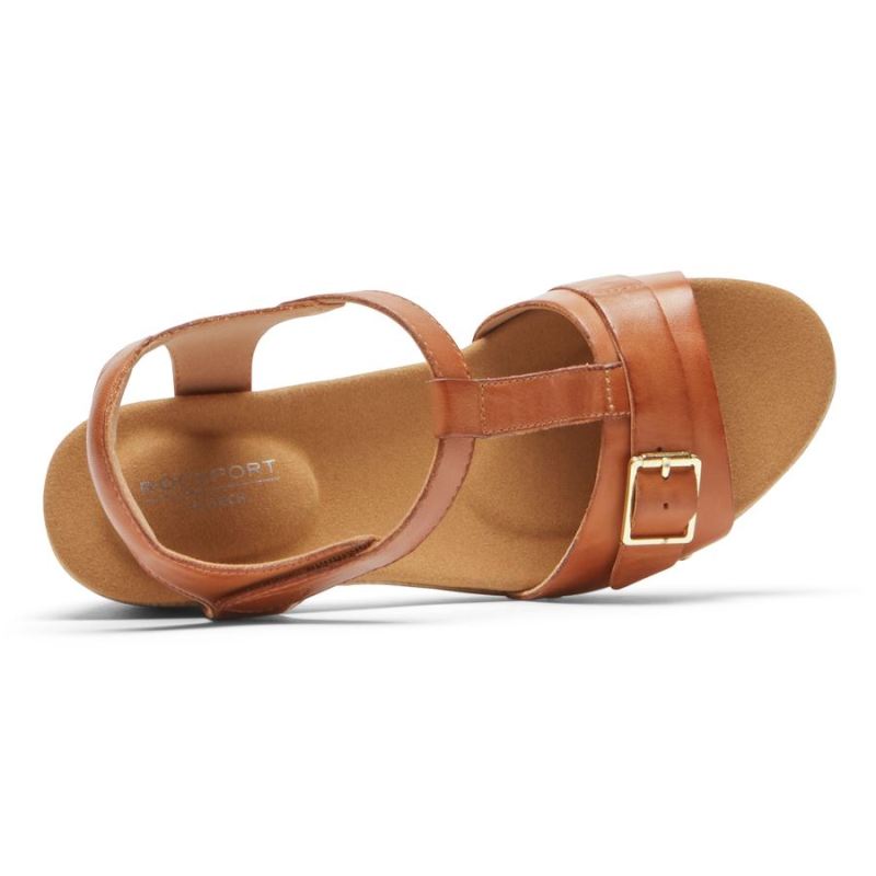 ROCKPORT - WOMEN'S VIVIANNE T-STRAP SANDAL-HONEY