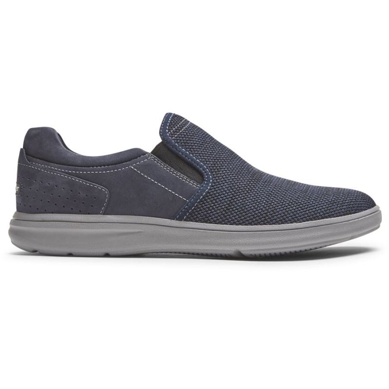 ROCKPORT - MEN'S ZADEN SLIP-ON-NAVY NUBUCK/MESH