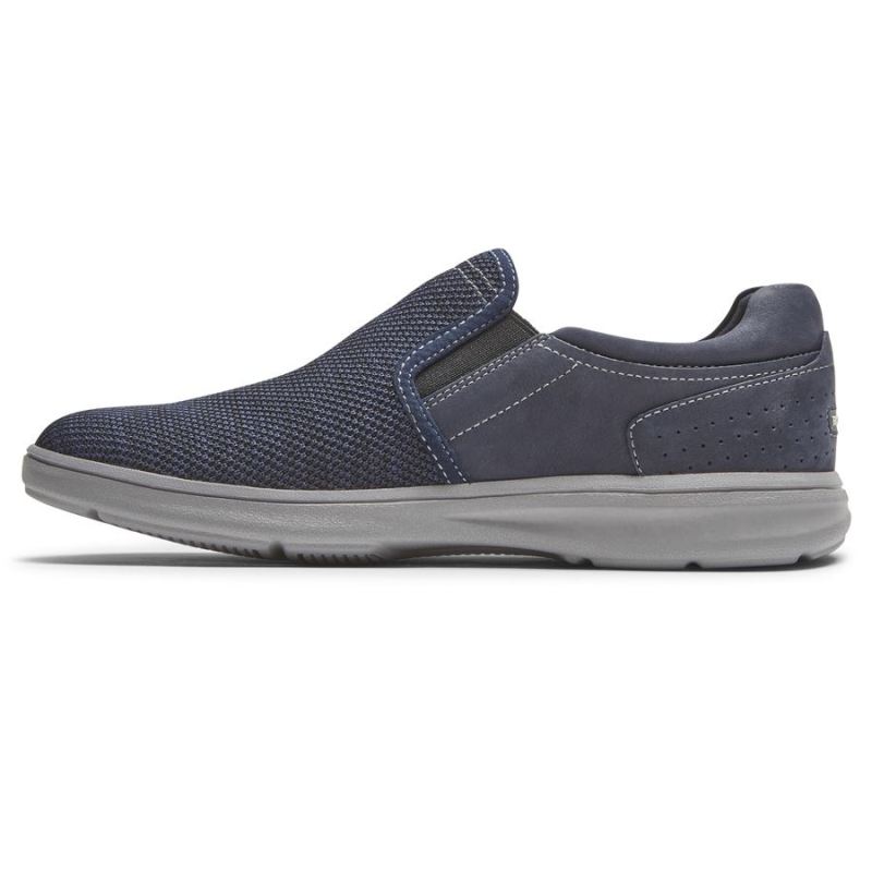 ROCKPORT - MEN'S ZADEN SLIP-ON-NAVY NUBUCK/MESH