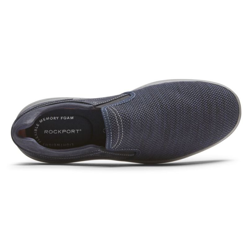 ROCKPORT - MEN'S ZADEN SLIP-ON-NAVY NUBUCK/MESH