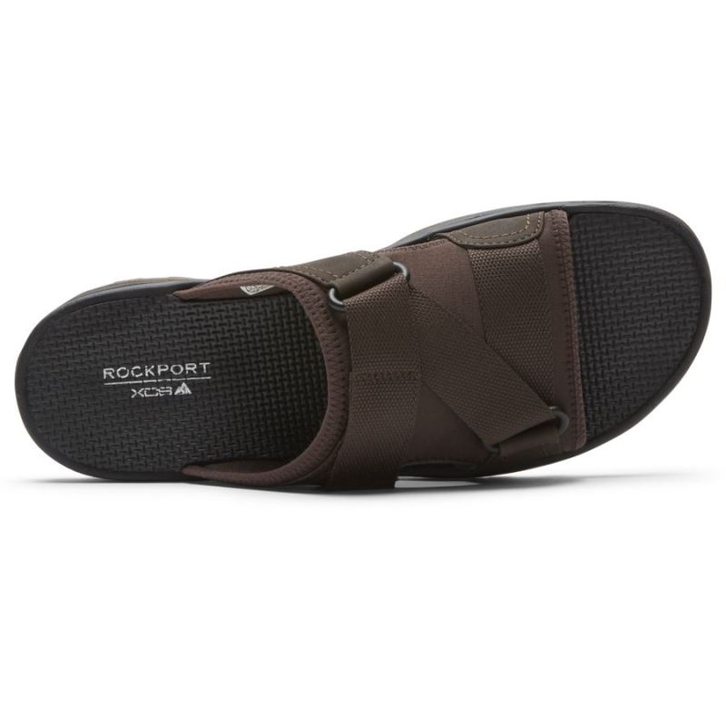 ROCKPORT - MEN'S XCS TRAIL TECHNIQUE VELCRO SLIDE-BROWN