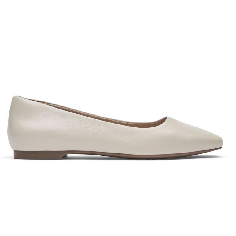 ROCKPORT - WOMEN'S TOTAL MOTION LAYLANI PLAIN BALLET FLAT-VANILLA