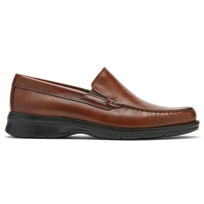 ROCKPORT - MEN'S PALMER VENETIAN LOAFER-COGNAC ANTIQUE