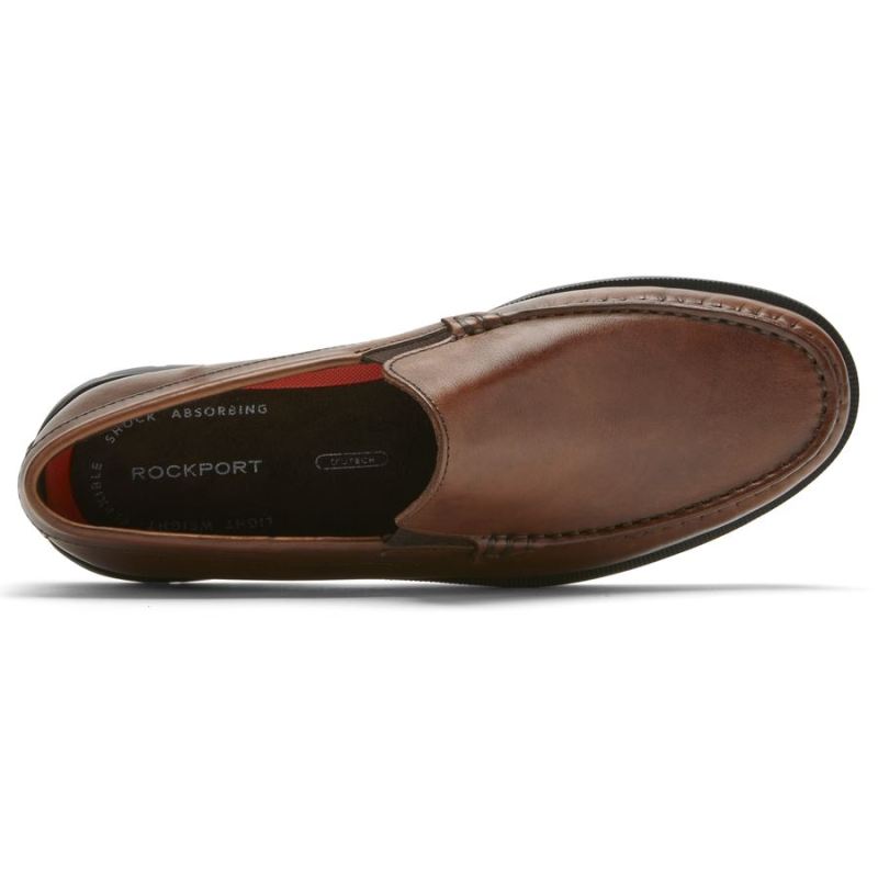 ROCKPORT - MEN'S PALMER VENETIAN LOAFER-COGNAC ANTIQUE