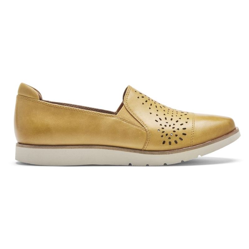 ROCKPORT - WOMEN'S COBB HILL LACI TWIN-GORE SLIP-ON-SUNBEAM LEATHER