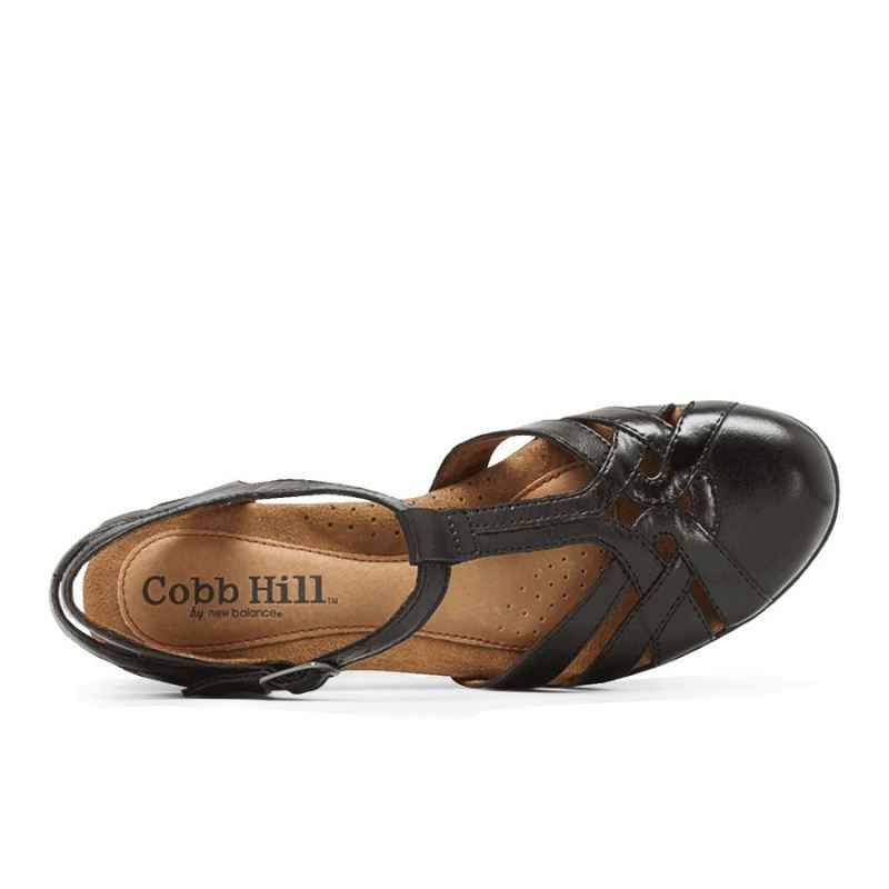 ROCKPORT - WOMEN'S COBB HILL AUBREY T-STRAP-BLACK