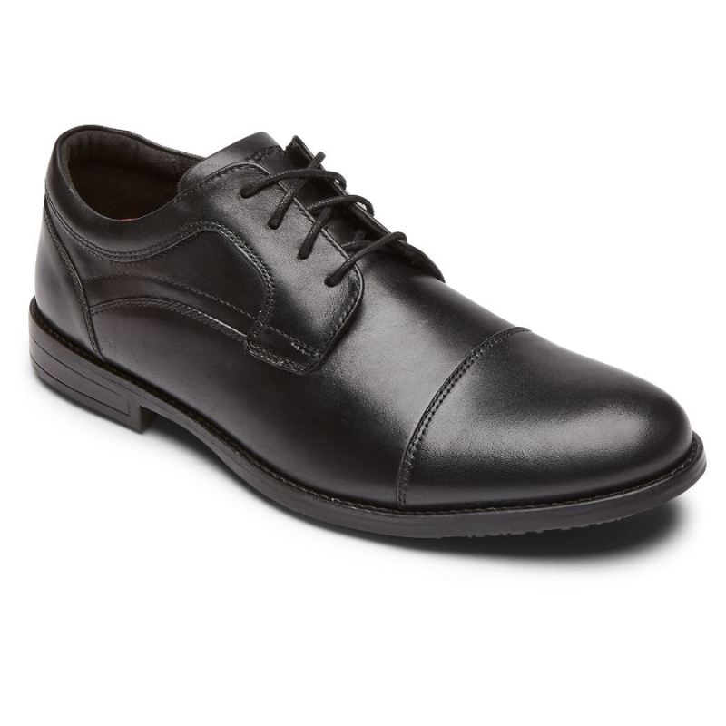 ROCKPORT - MEN'S MYKEL CAP TOE OXFORD-BLACK