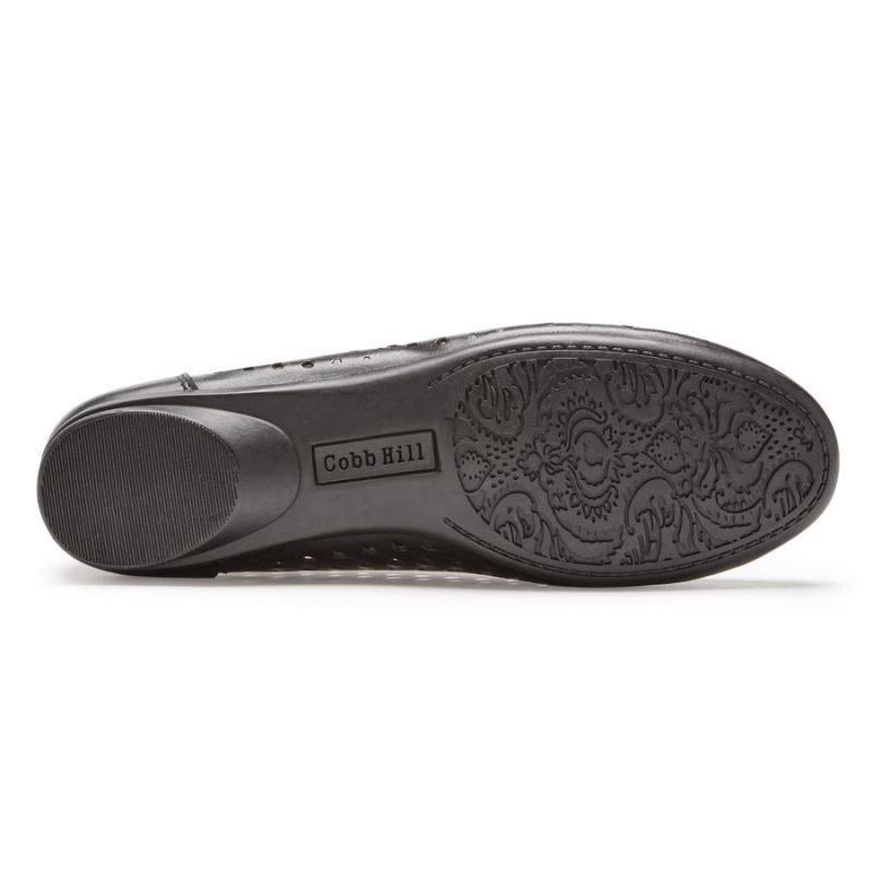 ROCKPORT - WOMEN'S COBB HILL MAIIKA WOVEN SLIP-ON-BLACK LEATHER