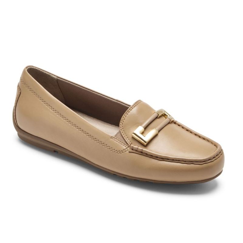 ROCKPORT - WOMEN'S TOTAL MOTION DRIVER ORNAMENT LOAFER-MACADAMIA